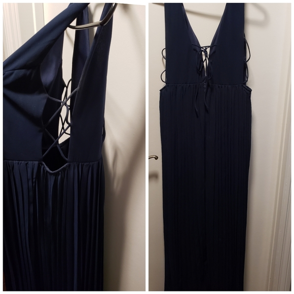 Navy Blue Floor Length Dress - Picture 2 of 3